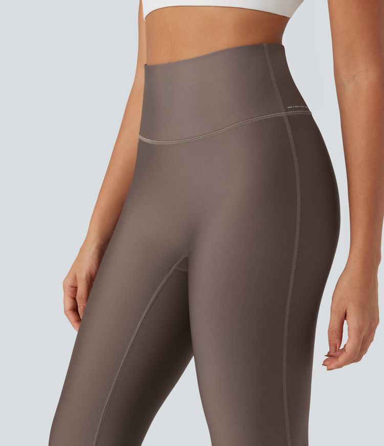 Reflective High Waisted Sheen Running Leggings with Pocket