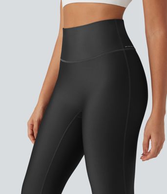 Reflective High Waisted Sheen Running Leggings with Pocket