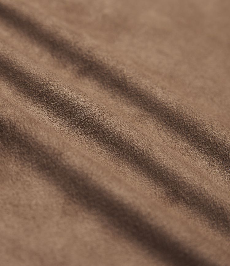 Long Sleeve Belted Suede Mini Casual Shirt Dress