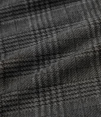 Stand Collar Long Sleeve Houndstooth Plaid Mini Casual Dress