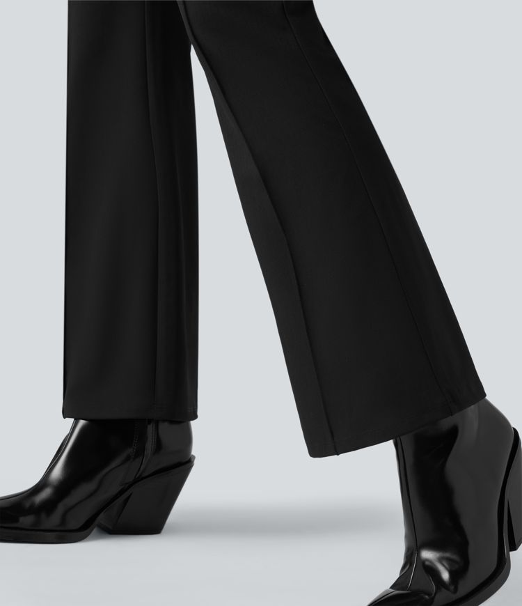 Halara Flex™ High Waisted Tummy Control Herringbone Work Flare Pants with Pockets