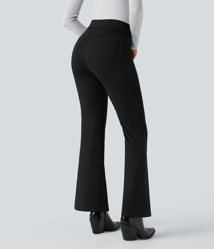 Halara Flex™ High Waisted Tummy Control Herringbone Work Flare Pants with Pockets