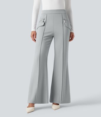 Halara Flex™ Ausgestellte Arbeits-Hose mit hohem Bund und Seitentaschen