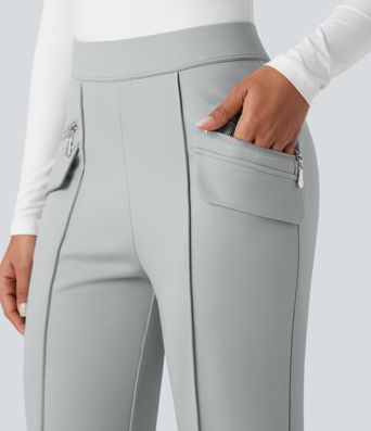 Halara Flex™ Ausgestellte Arbeits-Hose mit hohem Bund und Seitentaschen