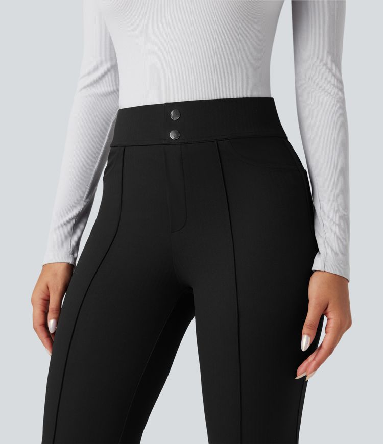 Halara Flex™ High Waisted Tummy Control Herringbone Work Flare Pants with Pockets