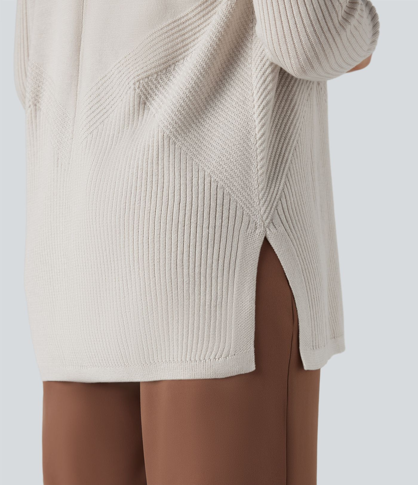 Lapel Long Sleeve Split Hem Work Cardigan