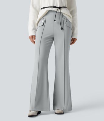 Halara Flex™ Ausgestellte Arbeits-Hose mit hohem Bund und Seitentaschen