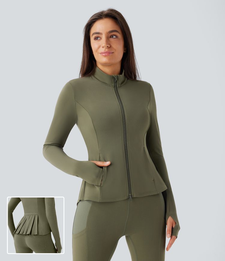 Veste d'équitation ajustée Softlyzero™ avec col montant, passe-pouces, poches, plis et fermeture éclair - Protection UPF50+