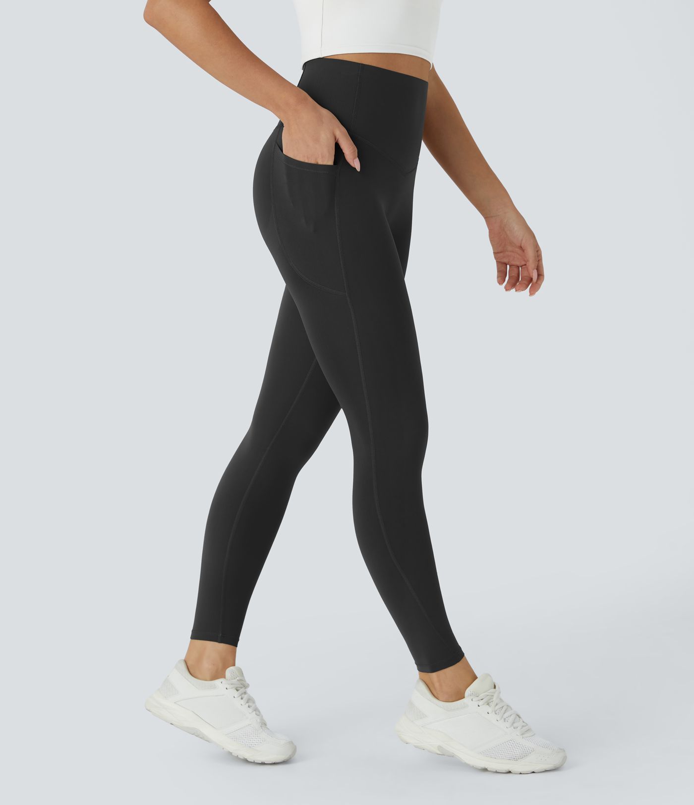 Halara UltraSculpt™ High Waisted Butt Lifting Tummy Control Shaping Tights Women Gym Scrunch Leggings with Pockets