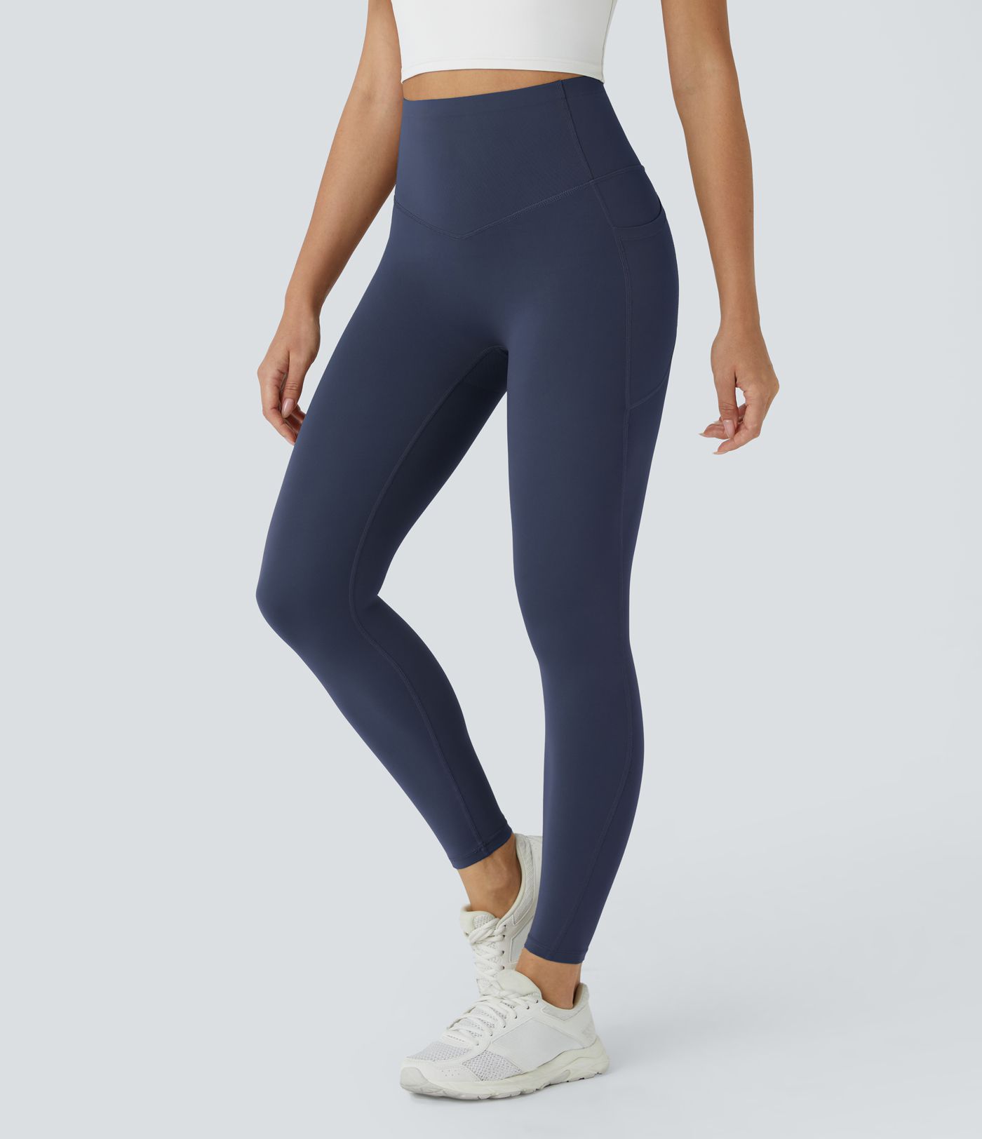 Halara UltraSculpt™ Legging de Contrôle Ventre Taille Haute SoCinched Sculptant les Fesses avec Poches pour Entraînement