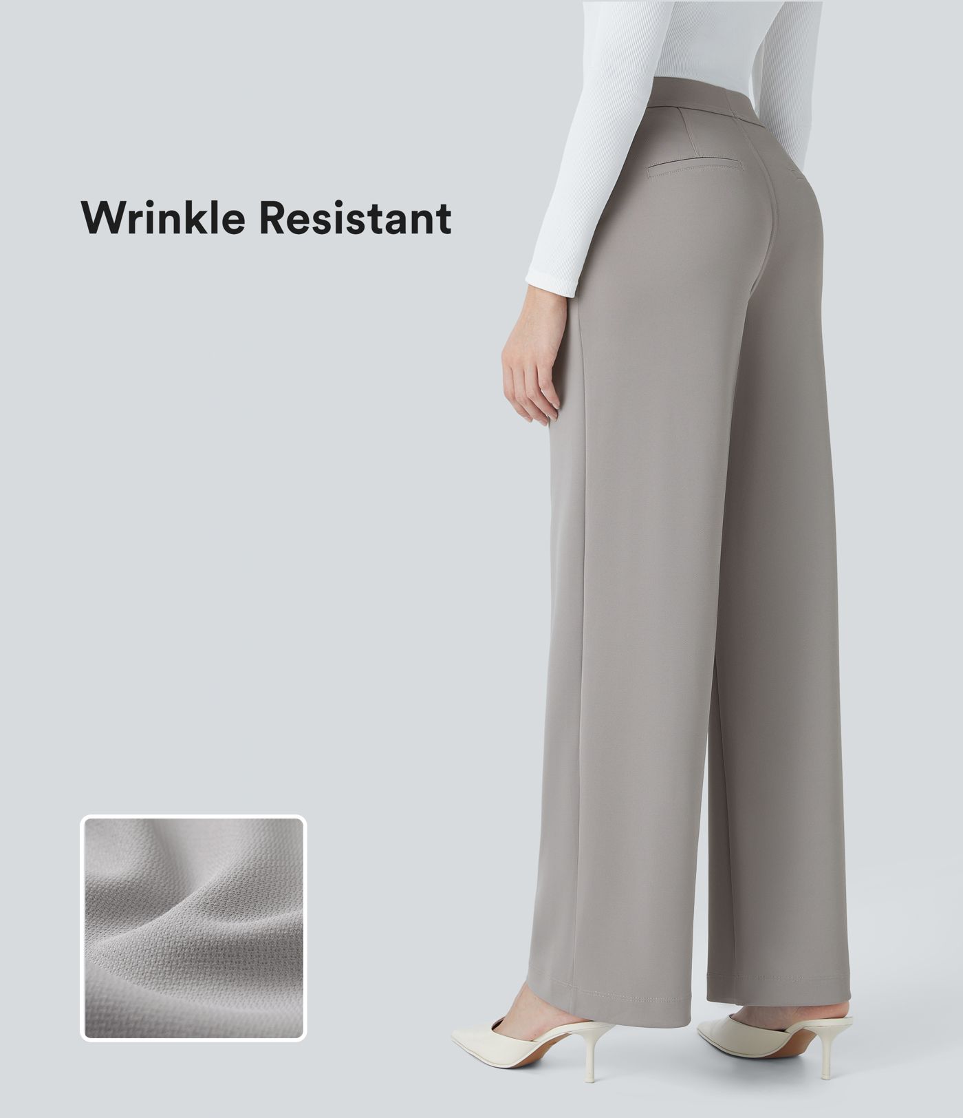 Halara Flex™ High Waisted Pocket Straight Leg Crepe Work Trousers