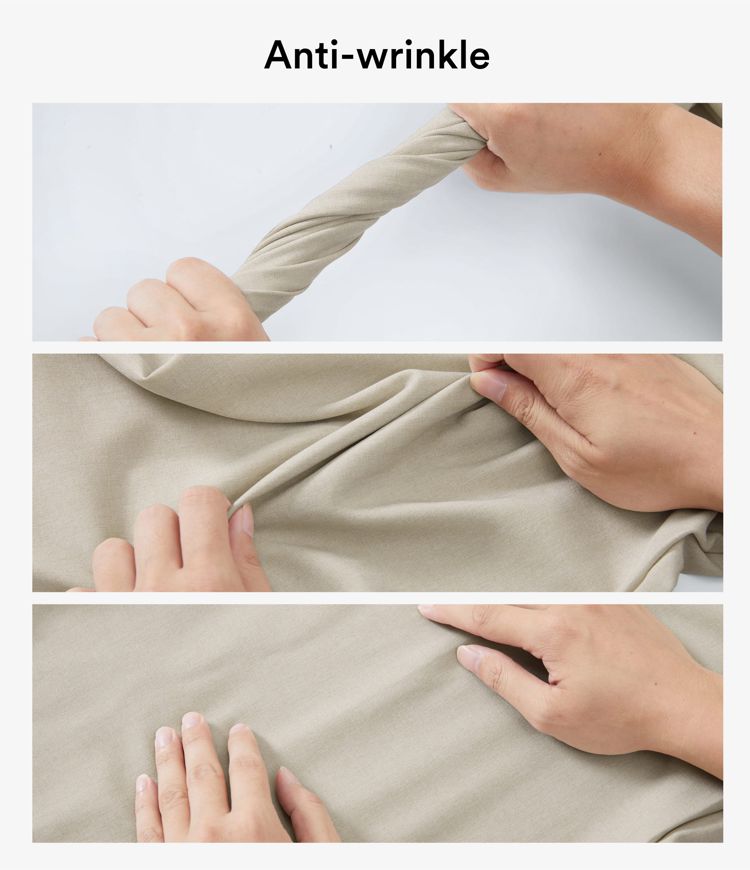 Wide fluid crease-resistant tailored trousers high waist crossed linen look with pockets