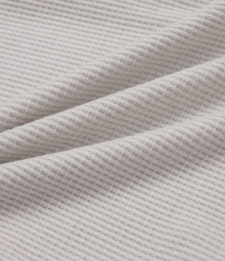 Henley Neck Long Sleeve Waffle Lounge Top