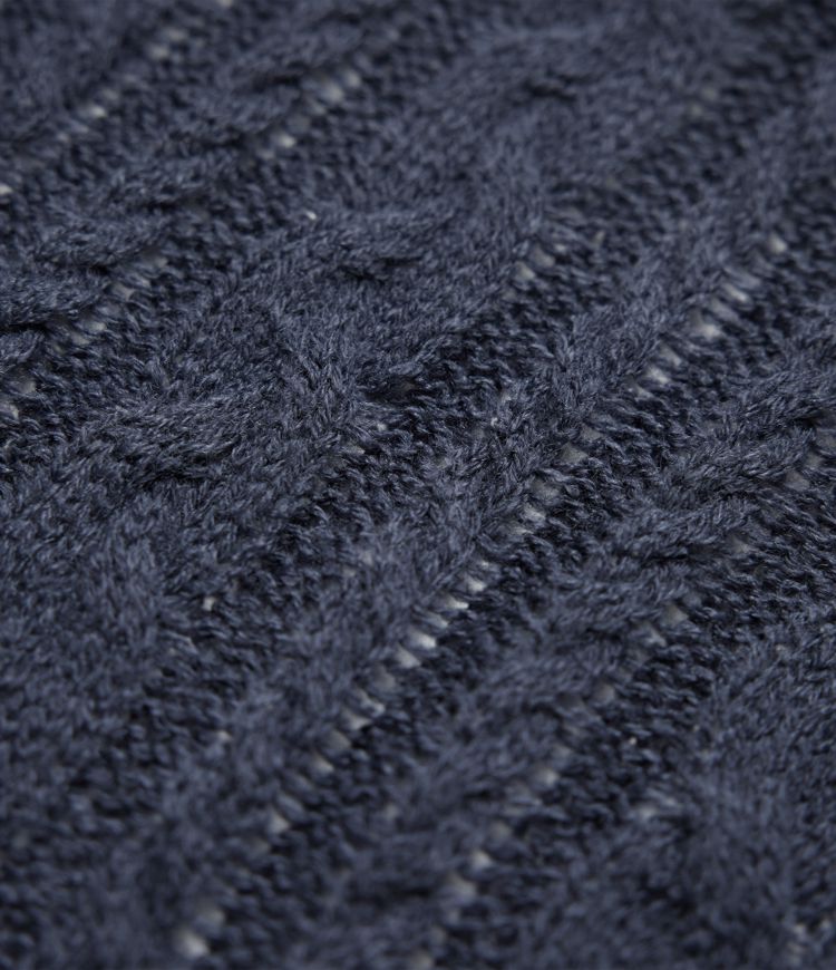 High Neck Long Sleeve Cable Knit Casual Sweater