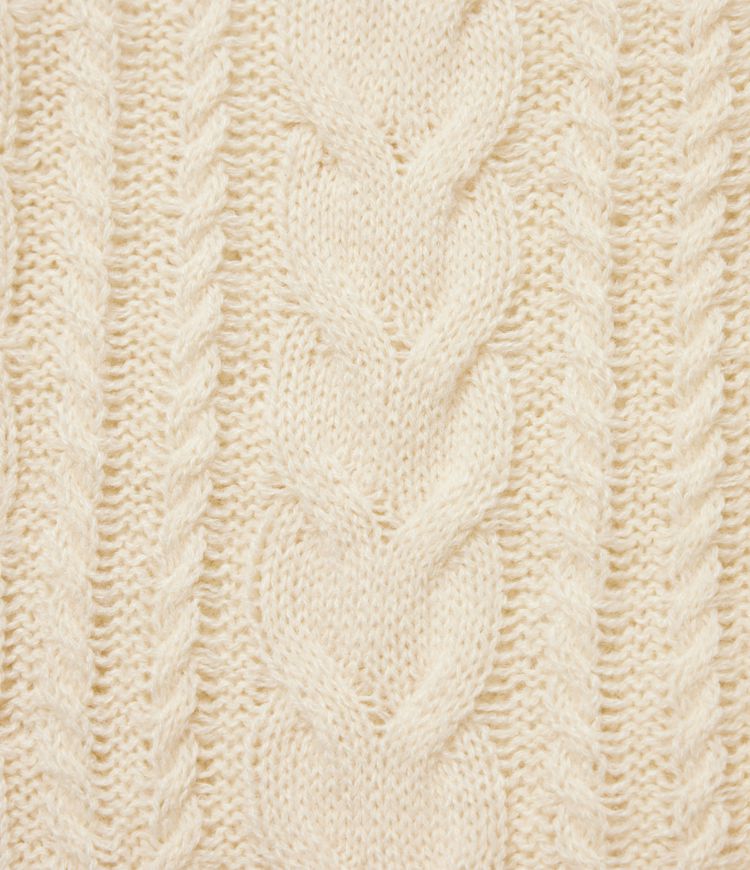 High Neck Long Sleeve Cable Knit Casual Sweater