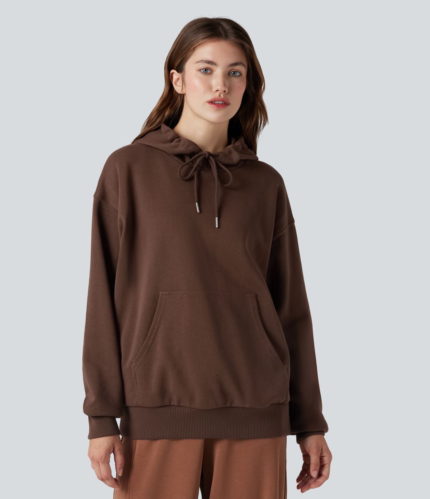 Sweat-shirt coton oversize à capuche avec poches