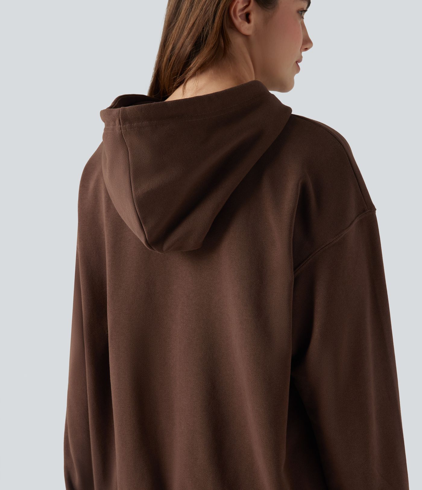 Sweat-shirt coton oversize à capuche avec poches