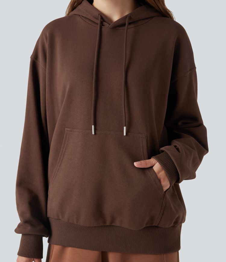 Sweat-shirt coton oversize à capuche avec poches