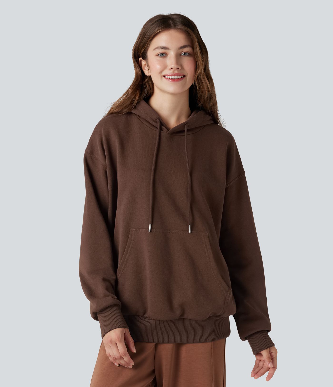 Sweat-shirt coton oversize à capuche avec poches