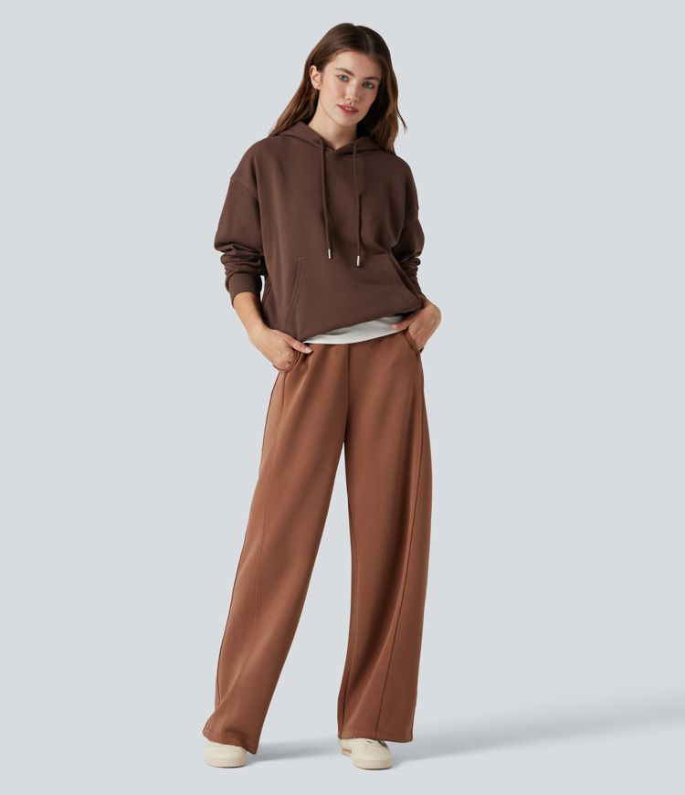 Sweat-shirt coton oversize à capuche avec poches