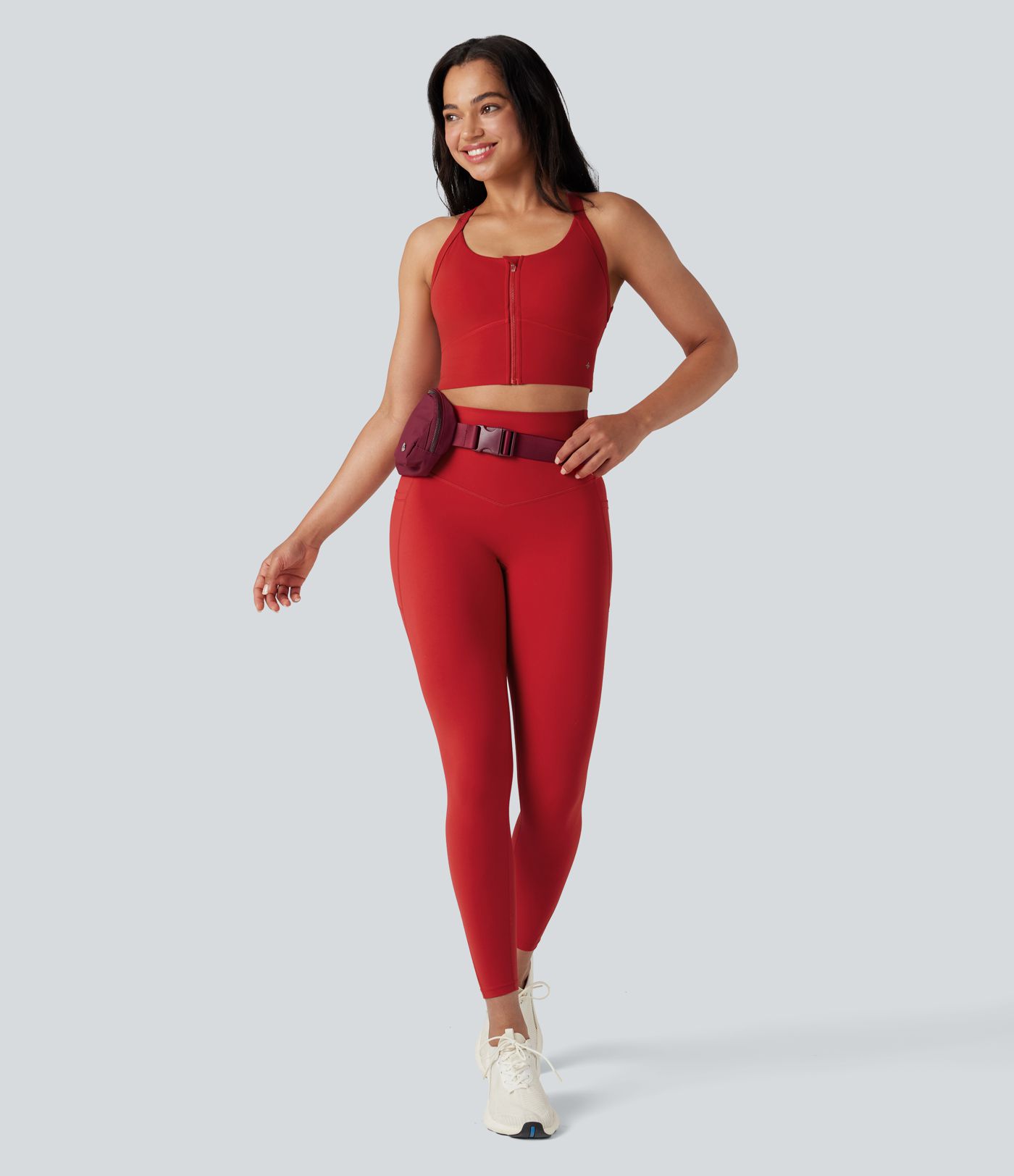 Halara UltraSculpt™ Medium Support Push-Up Zipper Cut Out Running Sports Bra