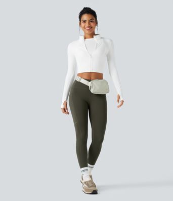 DayStretch - Wander-Leggings mit hohem Bund, Seitentaschen, Bauchkontrolle und reflektierenden Details