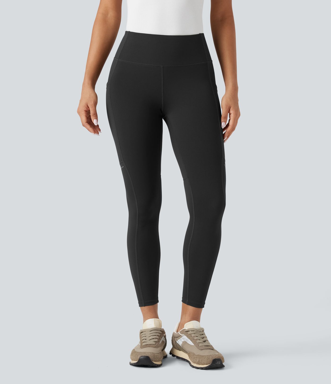 DayStretch - Wander-Leggings mit hohem Bund, Seitentaschen, Bauchkontrolle und reflektierenden Details