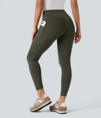 DayStretch - Wander-Leggings mit hohem Bund, Seitentaschen, Bauchkontrolle und reflektierenden Details