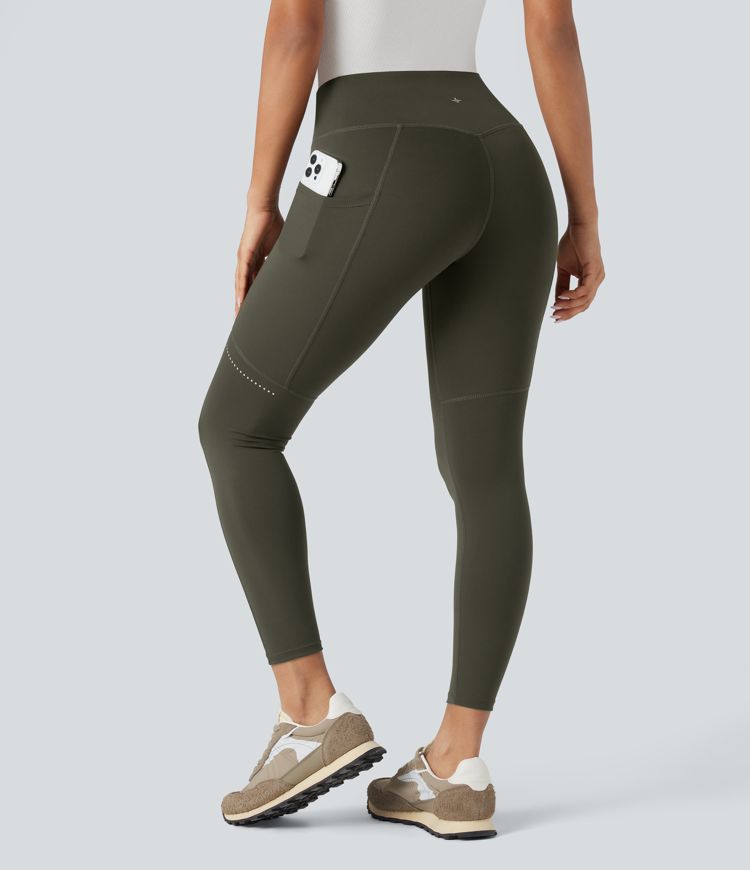 DayStretch - Wander-Leggings mit hohem Bund, Seitentaschen, Bauchkontrolle und reflektierenden Details