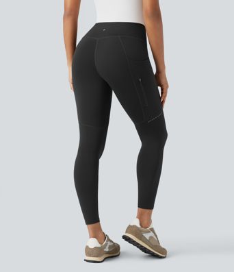 DayStretch - Wander-Leggings mit hohem Bund, Seitentaschen, Bauchkontrolle und reflektierenden Details