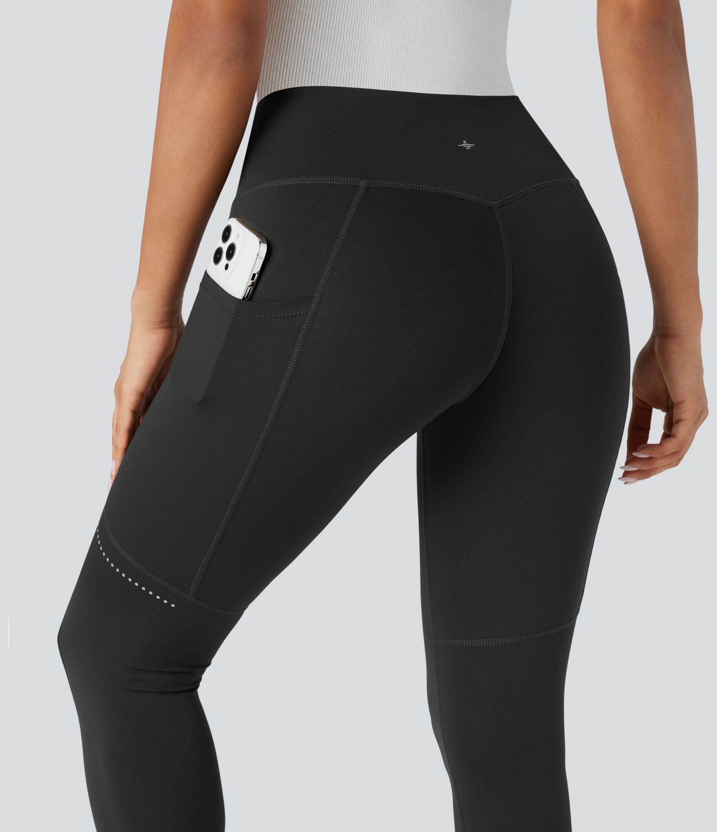 DayStretch - Wander-Leggings mit hohem Bund, Seitentaschen, Bauchkontrolle und reflektierenden Details