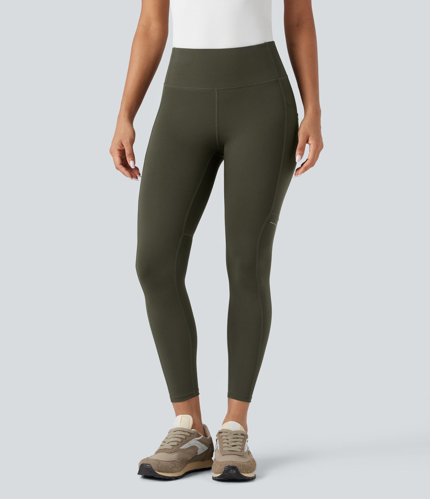 DayStretch - Wander-Leggings mit hohem Bund, Seitentaschen, Bauchkontrolle und reflektierenden Details