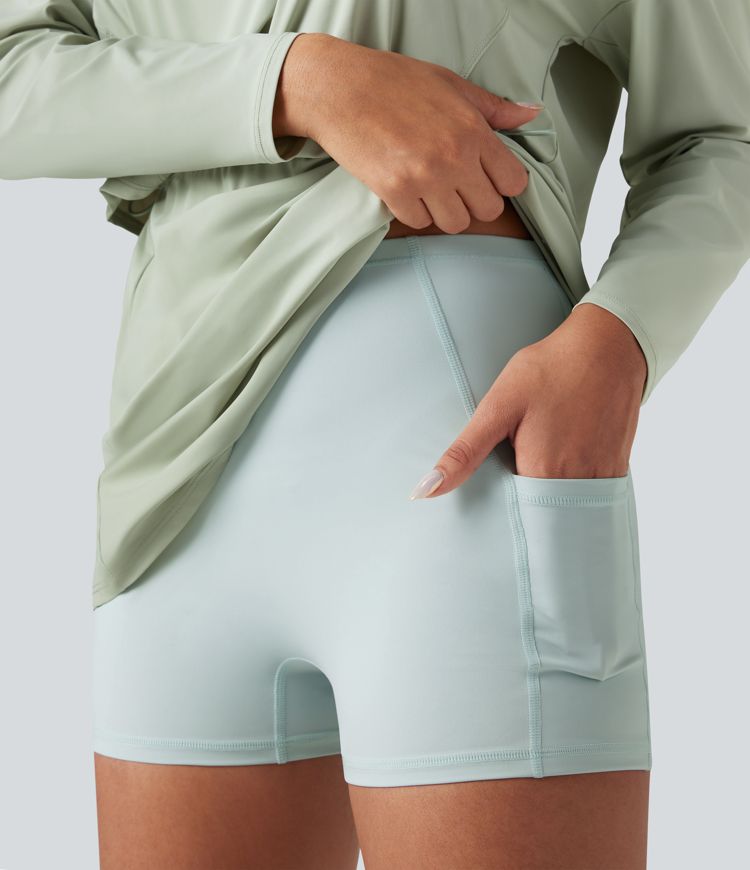 Casual 2-delige jurk met capuchon, lange mouwen, sneldrogende stof en zakken