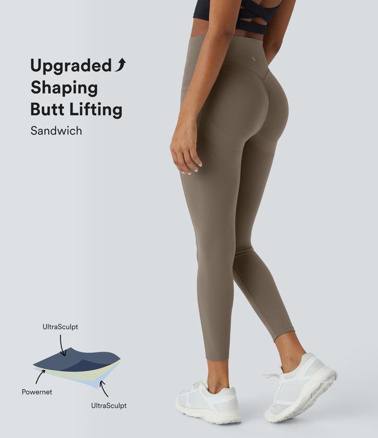 Halara UltraSculpt™ SoCinched High Waisted Scrunch Butt Lifting Tummy Control Shaping Training Leggings with Pockets