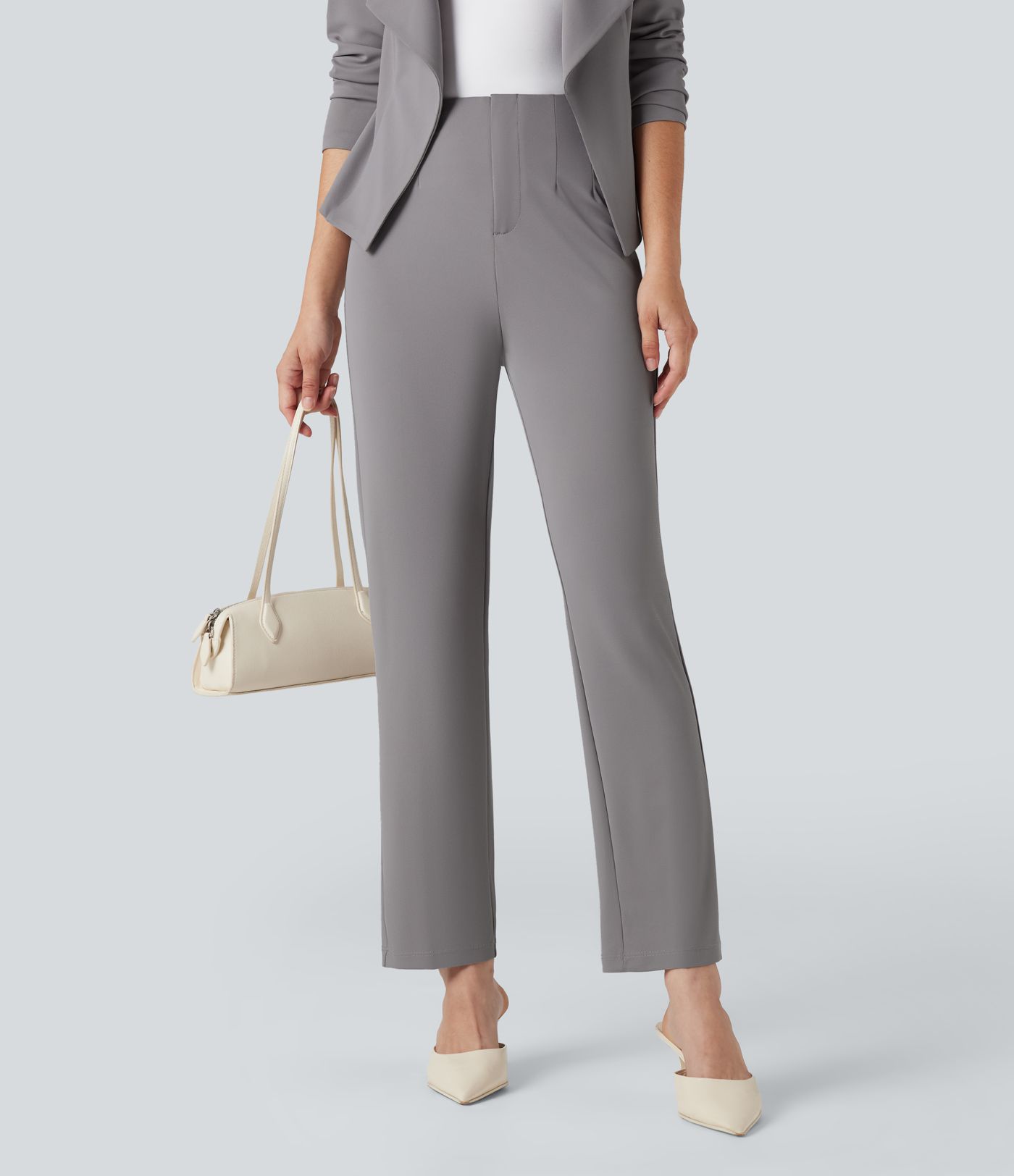 Halara Flex™ - Stoffhose aus Krepp mit hohem Bund und konischer Passform