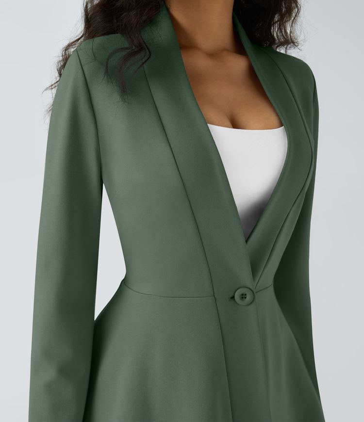 Chaqueta de trabajo Peplum en escote en V y frente único