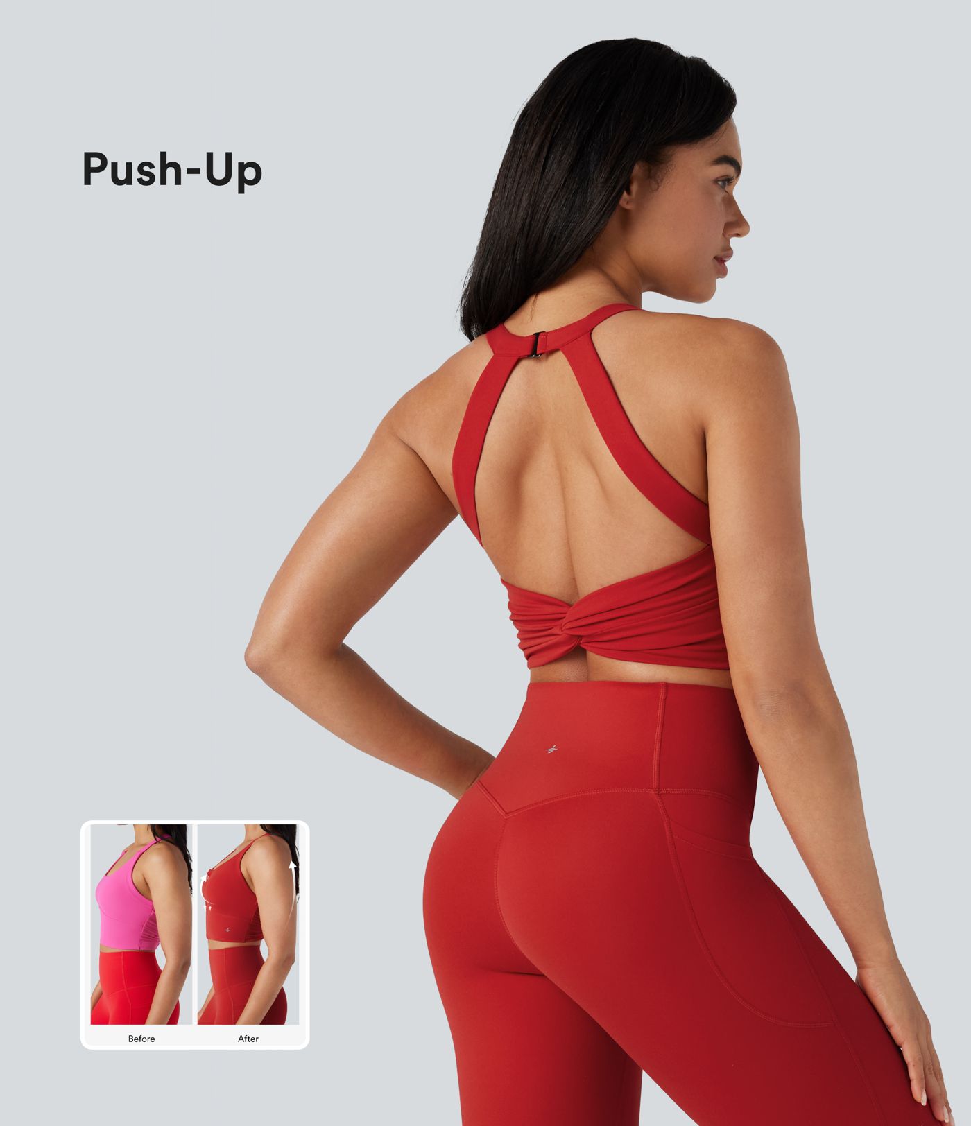 Halara UltraSculpt™ Medium Support Push-Up Zipper Cut Out Running Sports Bra