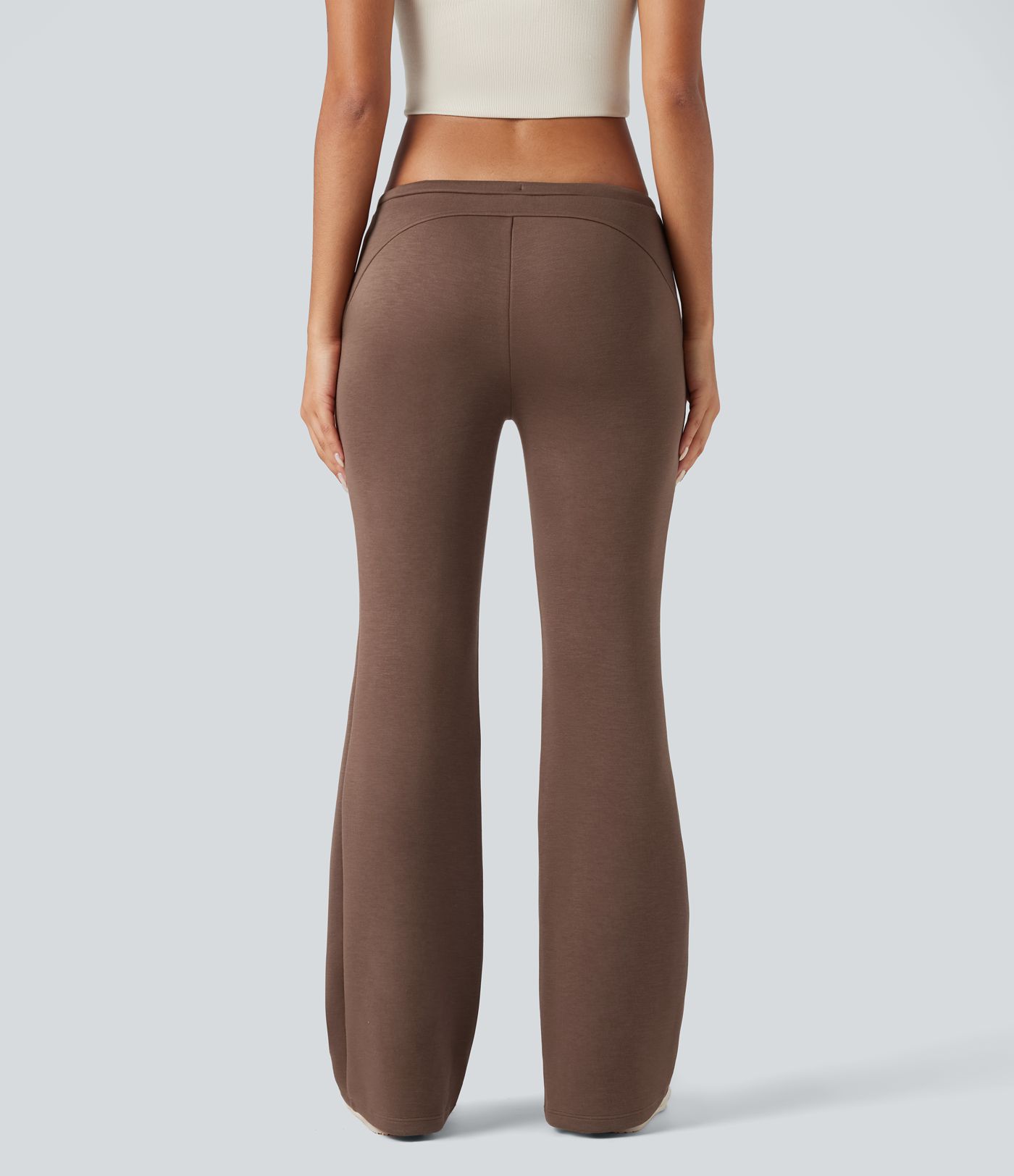 SpacerTek™ Low Rise Drawstring Flare Casual Pants with Pockets