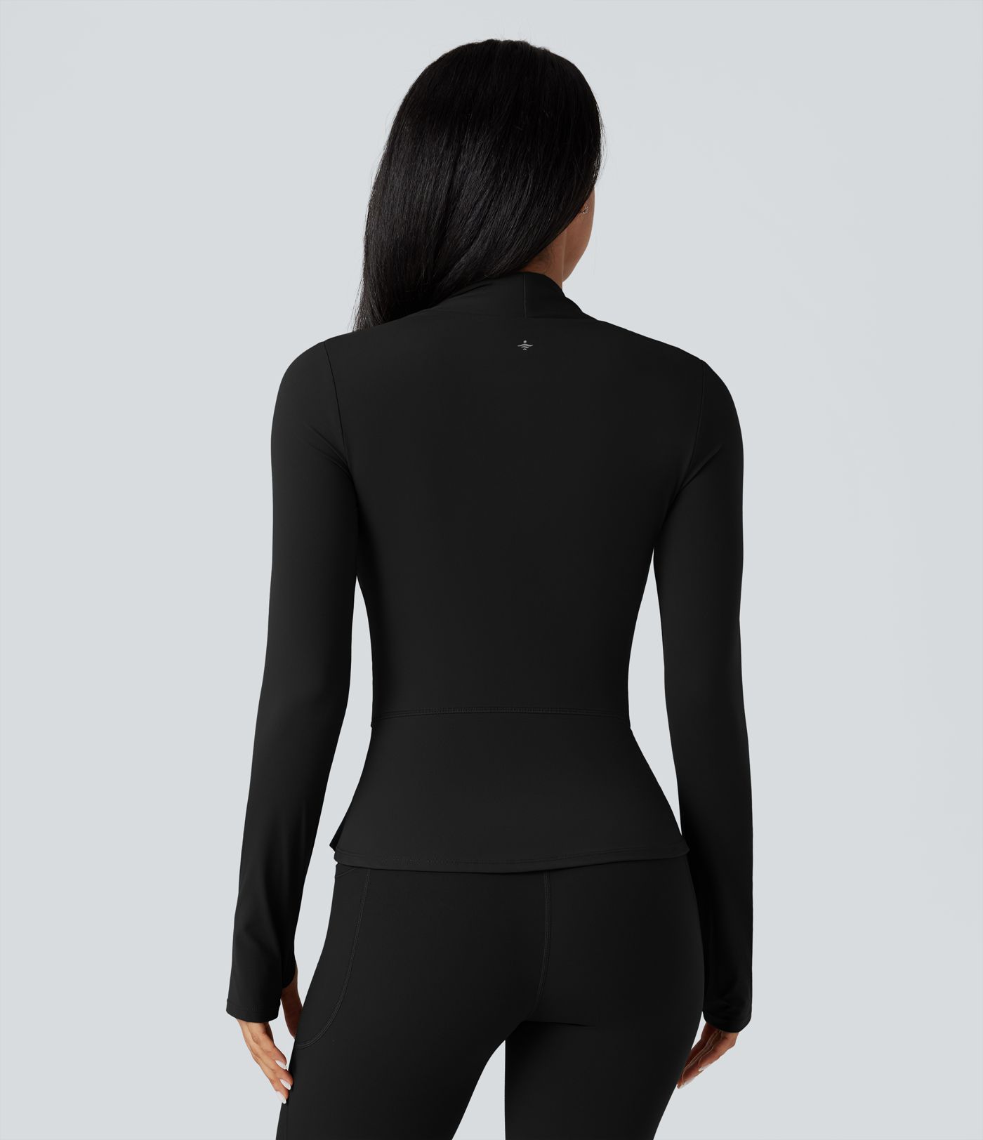 Halara UltraSculpt™ Push-Up Long Sleeve Thumb Hole Zipper Ruffle Hem Yoga Curvy Jacket