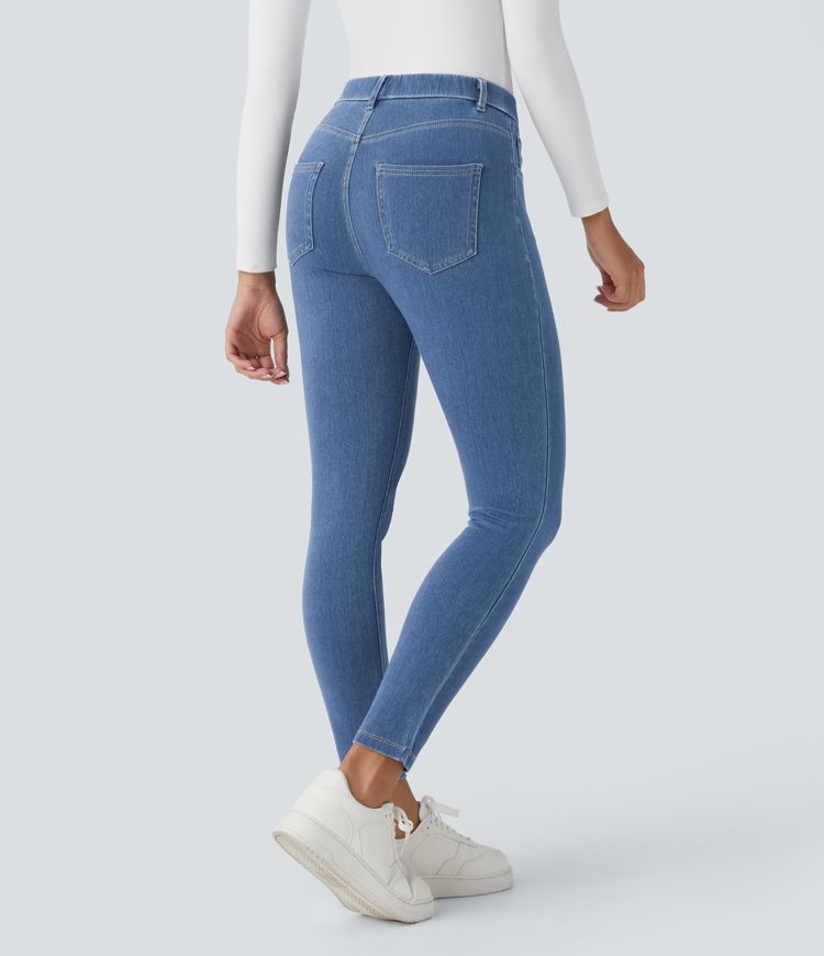 Travail Leggings in Jean Halara Flex™ à Taille Haute avec Poches