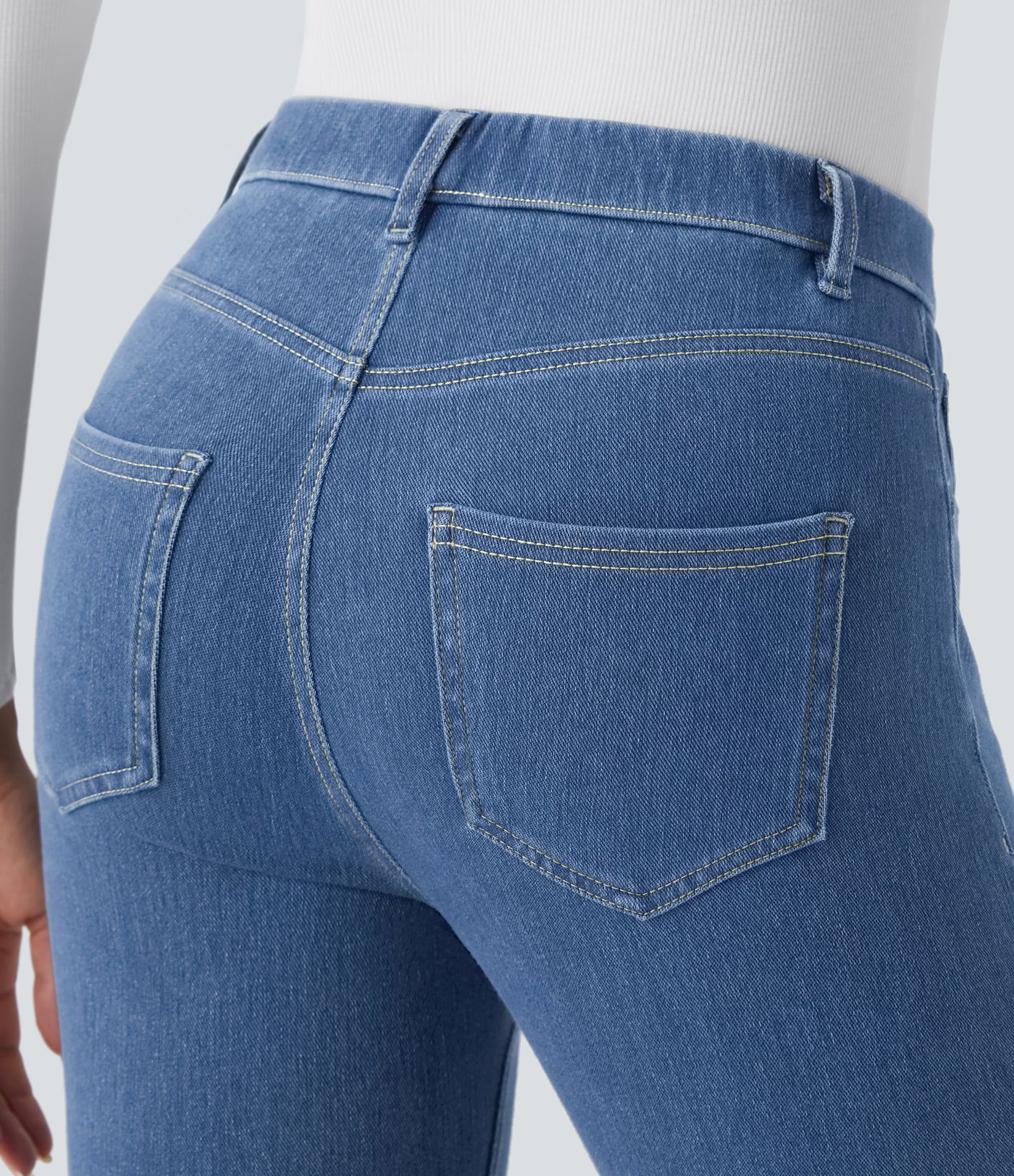 Travail Leggings in Jean Halara Flex™ à Taille Haute avec Poches