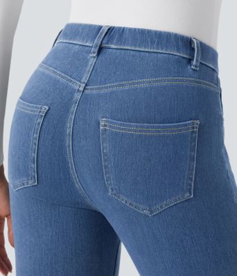 Travail Leggings in Jean Halara Flex™ à Taille Haute avec Poches