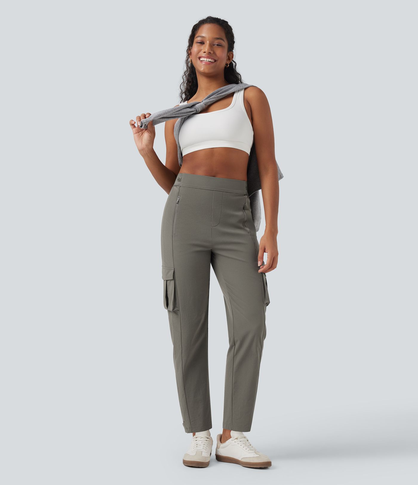 High Waisted Tapered Hiking Pants with Pockets