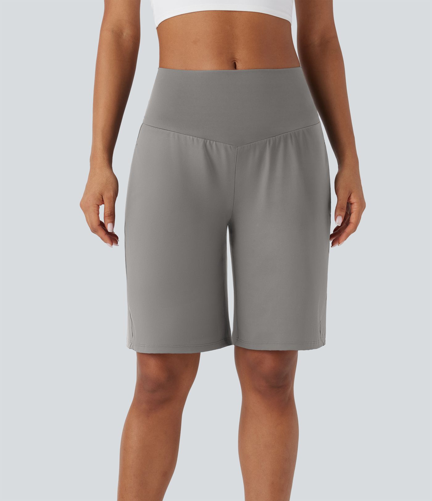 SoftlyZero™ Airy High Waisted Pockets Cool Touch Yoga Bermuda Shorts