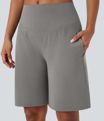SoftlyZero™ Airy High Waisted Pockets Cool Touch Yoga Bermuda Shorts
