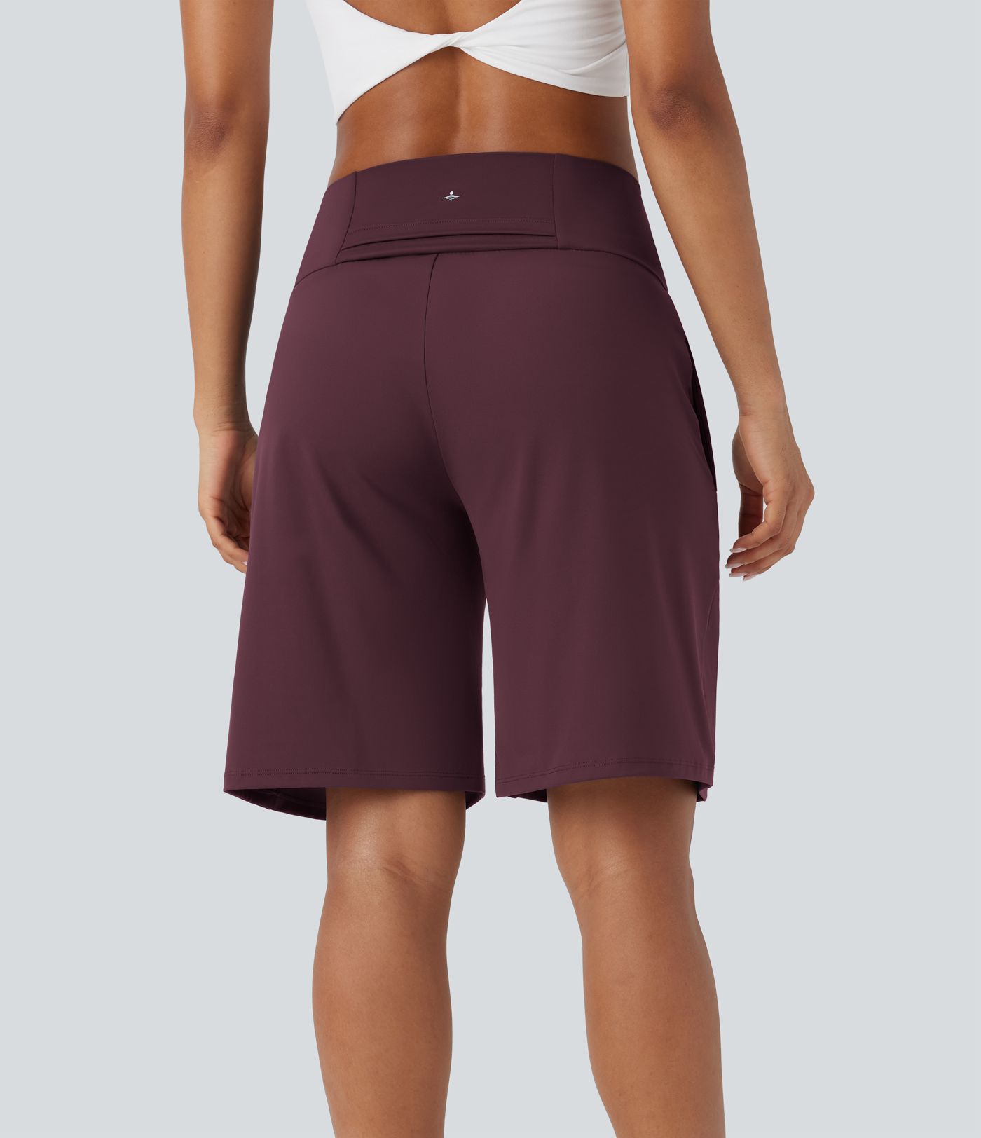 Pantalones Cortos Bermuda de Yoga SoftlyZero™ de Cintura Alta con Bolsillos y Tacto Fresco