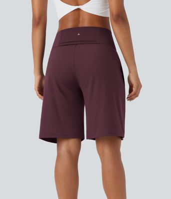 Pantalones Cortos Bermuda de Yoga SoftlyZero™ de Cintura Alta con Bolsillos y Tacto Fresco