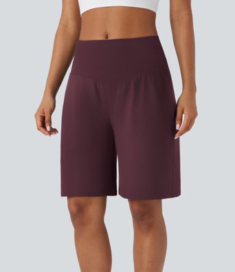 Pantalones Cortos Bermuda de Yoga SoftlyZero™ de Cintura Alta con Bolsillos y Tacto Fresco