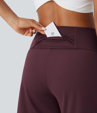 Pantalones Cortos Bermuda de Yoga SoftlyZero™ de Cintura Alta con Bolsillos y Tacto Fresco