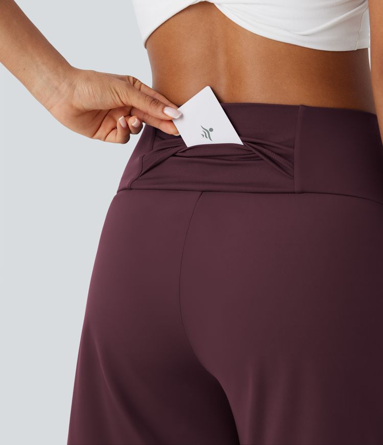 Pantalones Cortos Bermuda de Yoga SoftlyZero™ de Cintura Alta con Bolsillos y Tacto Fresco